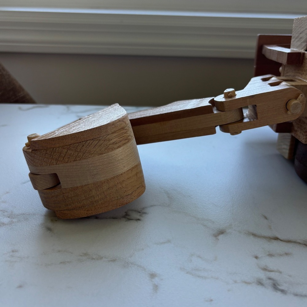 Handcrafted Wooden Excavator Backhoe Loader Heavy Equipment Construction Model - Picture 11 of 15